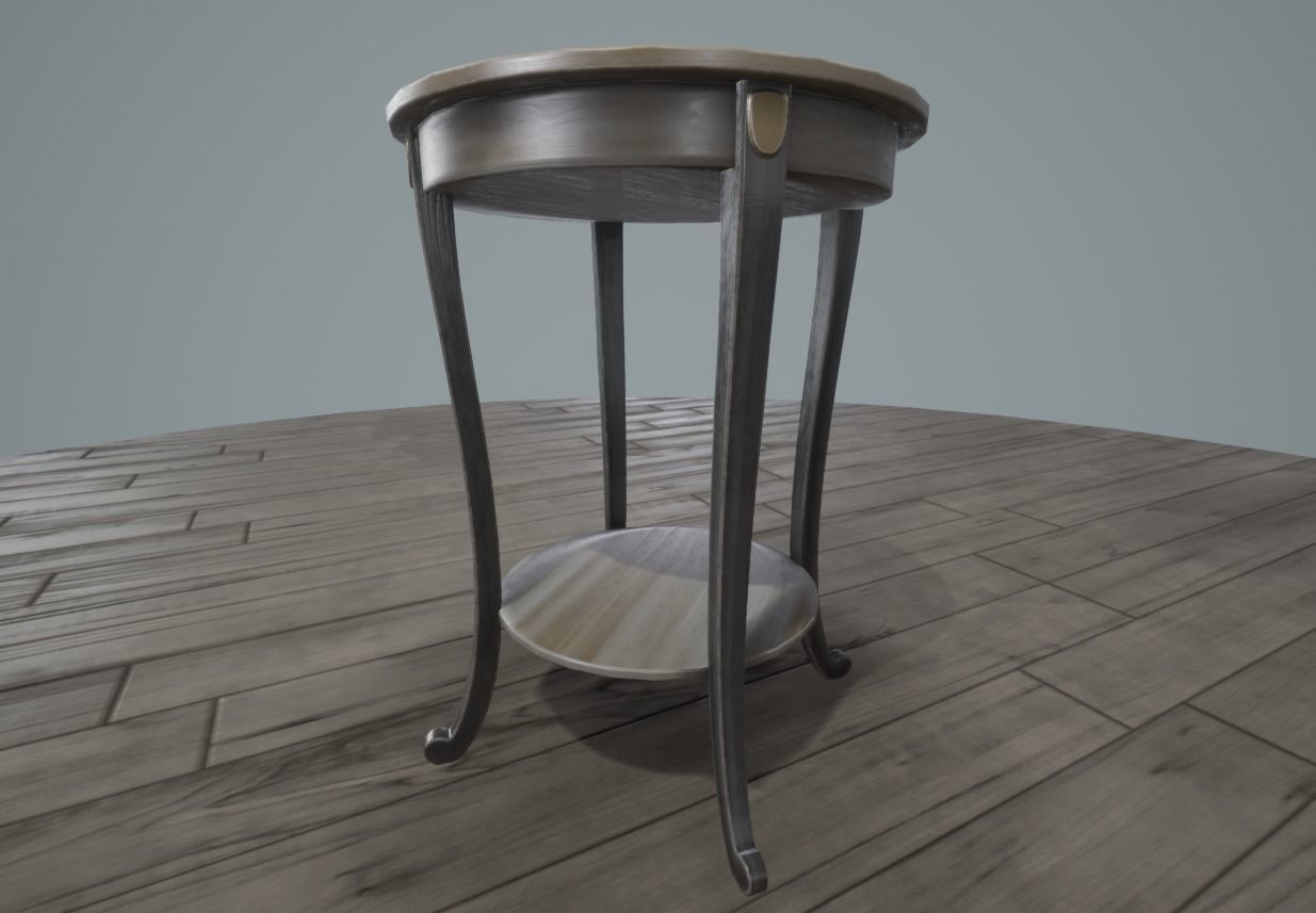 Tall Round Table Low-poly 3D model_3