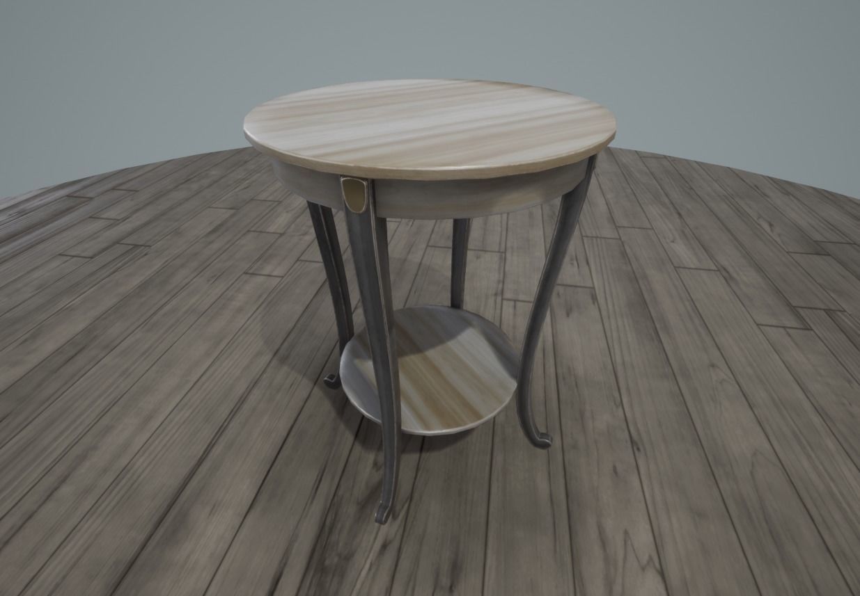 Tall Round Table Low-poly 3D model_1