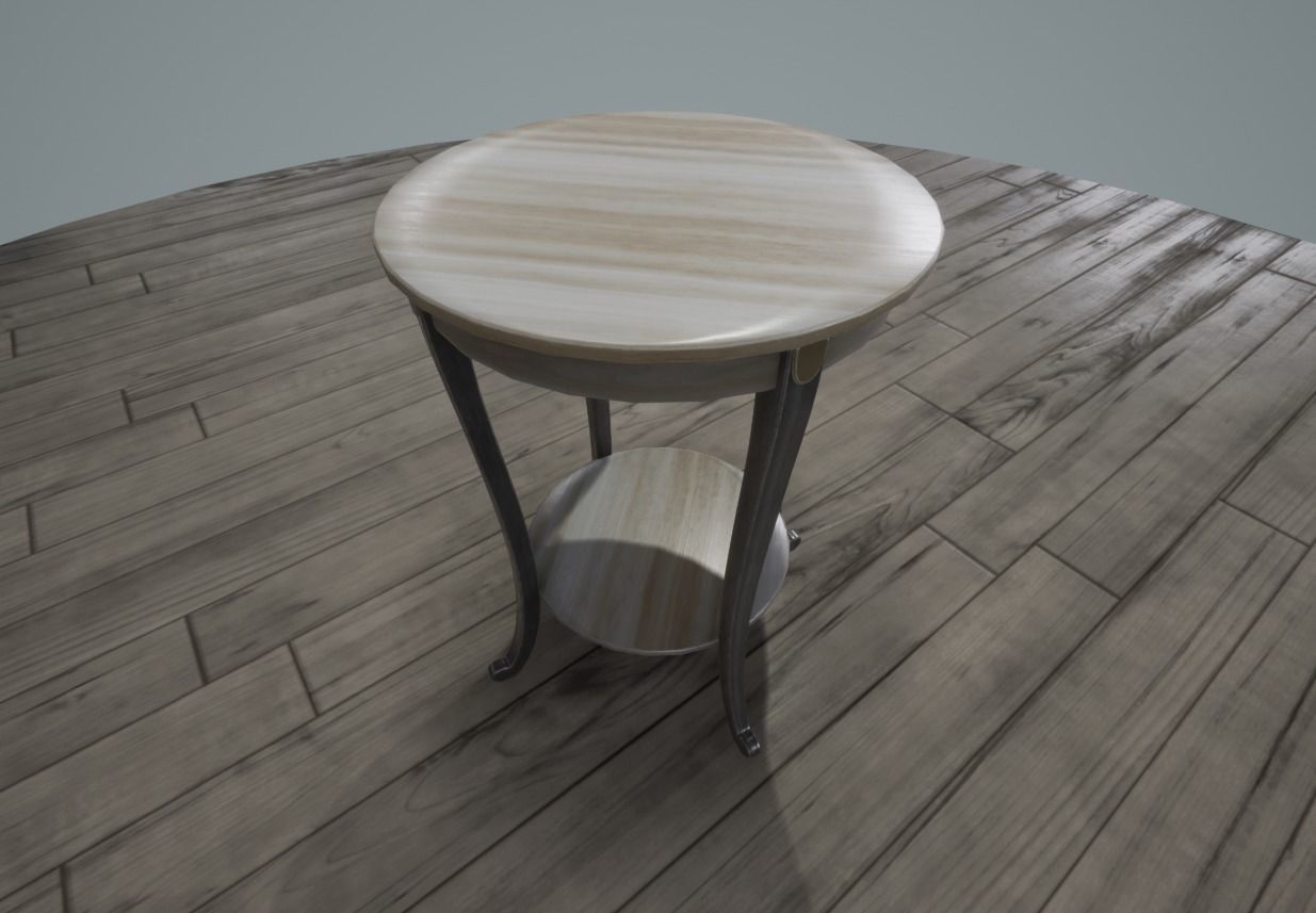 Tall Round Table Low-poly 3D model_6