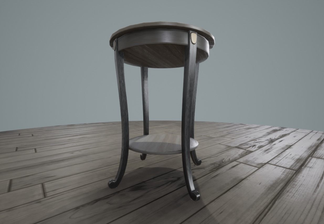 Tall Round Table Low-poly 3D model_5