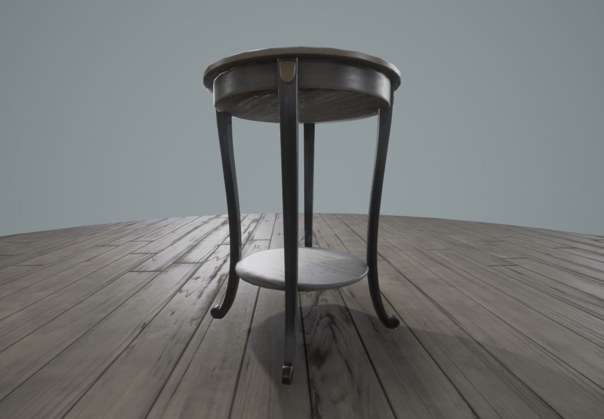 Tall Round Table Low-poly 3D model_4