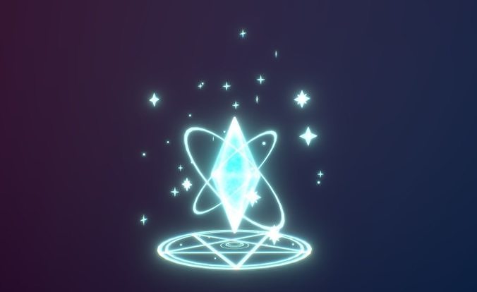 Magic Crystal Animated Low-poly 3D model