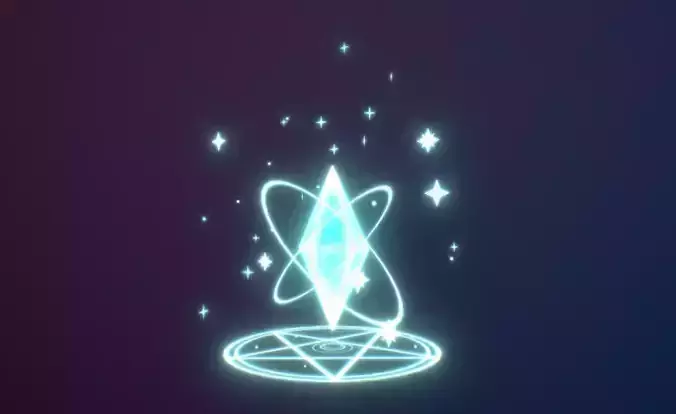 Magic Crystal Animated Low-poly 3D model