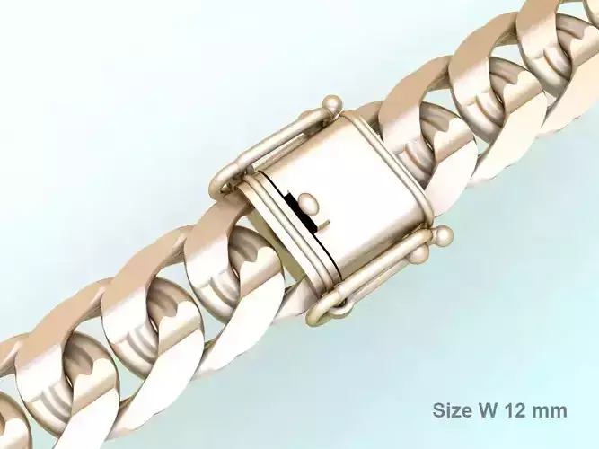 Chain bracelets - Miami Cuban link - Size W 12 mm - N636 3D print model