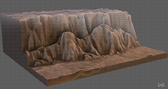 Cliff lowpoly V01 Low-poly 3D model