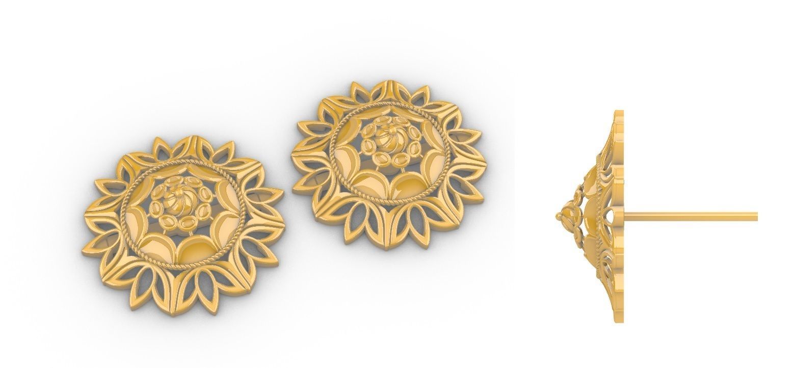 Lotus Flower Mandala Set With Ring 3D print model_2