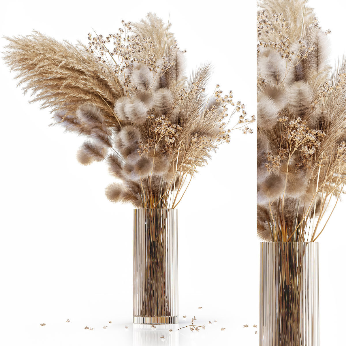 Dry flowers in modern vase 3 3D model_1