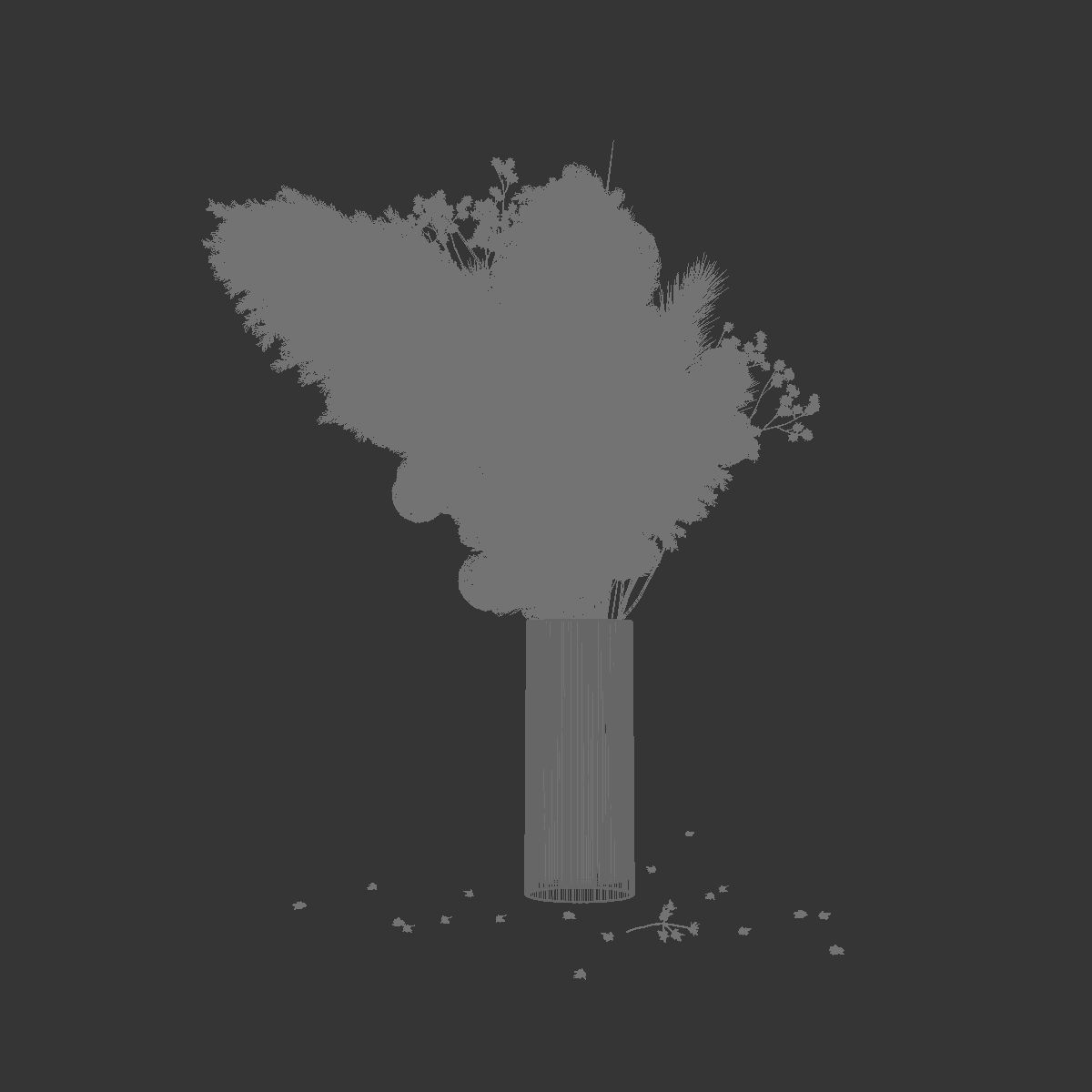 Dry flowers in modern vase 3 3D model_8