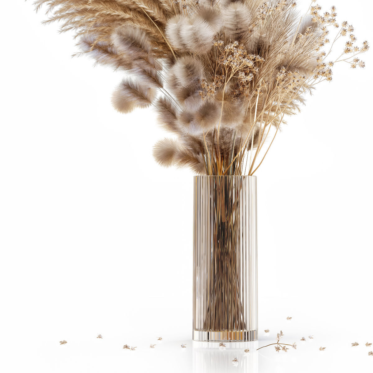 Dry flowers in modern vase 3 3D model_4