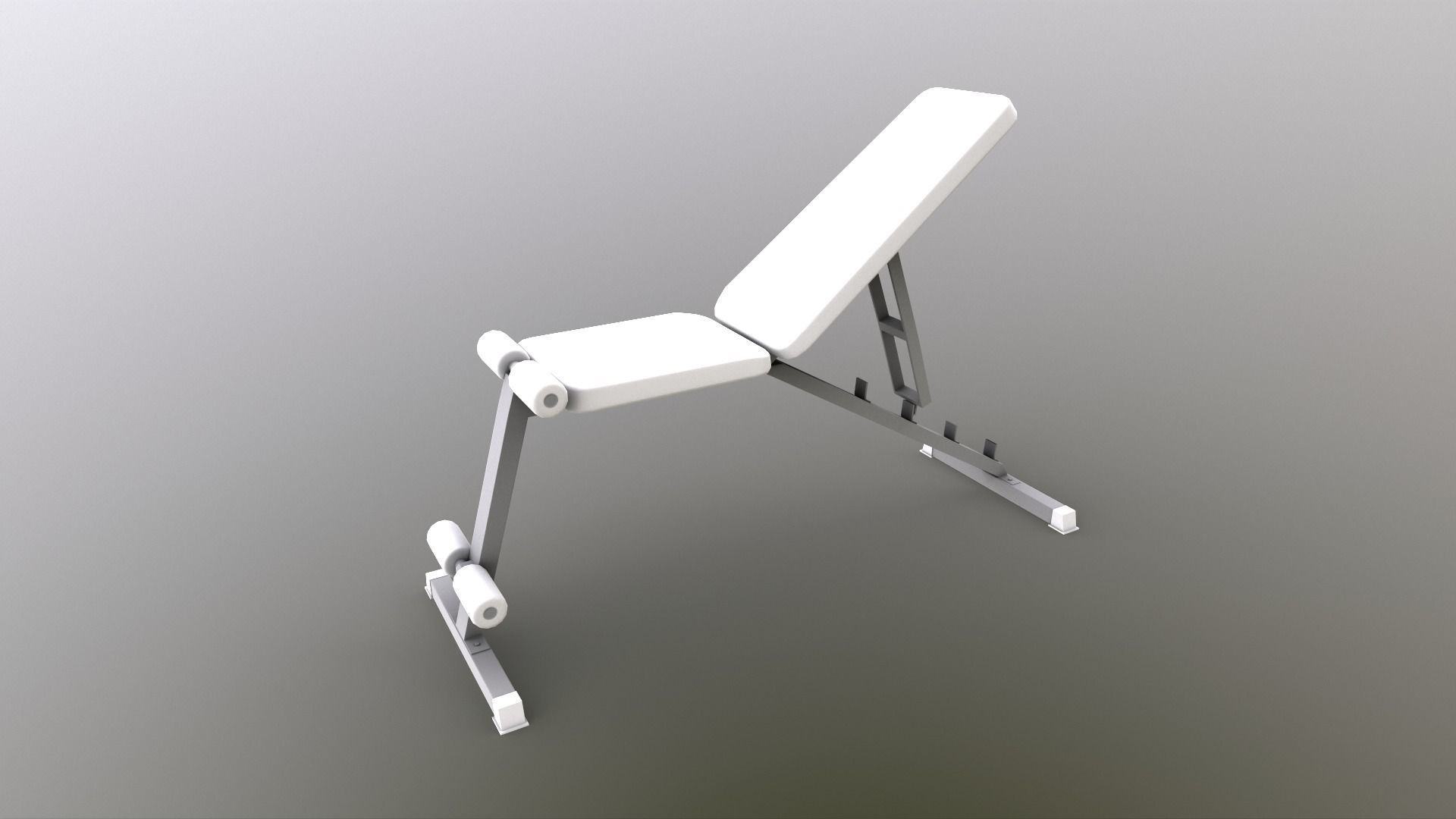 PBR Flat Incline Decline Bench Press Low-poly 3D model_16