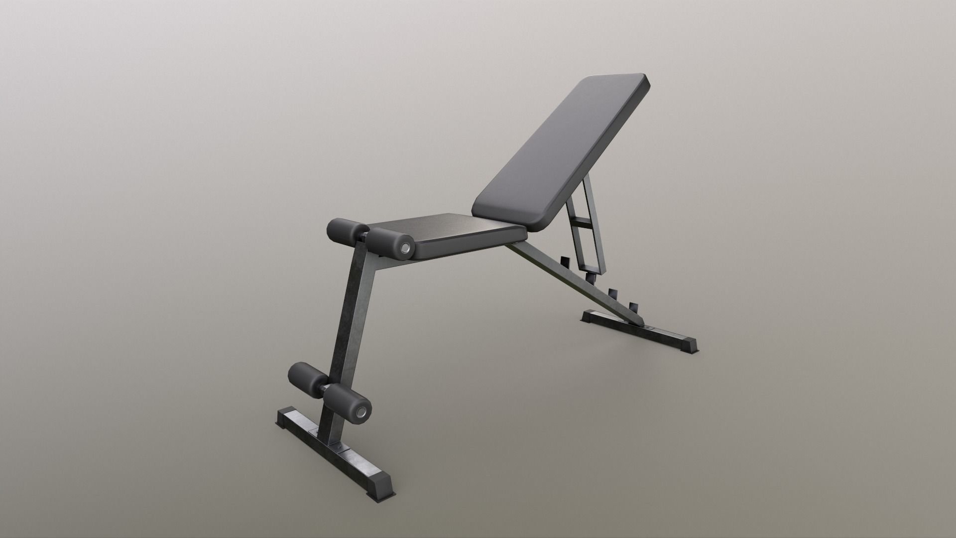 PBR Flat Incline Decline Bench Press Low-poly 3D model_8