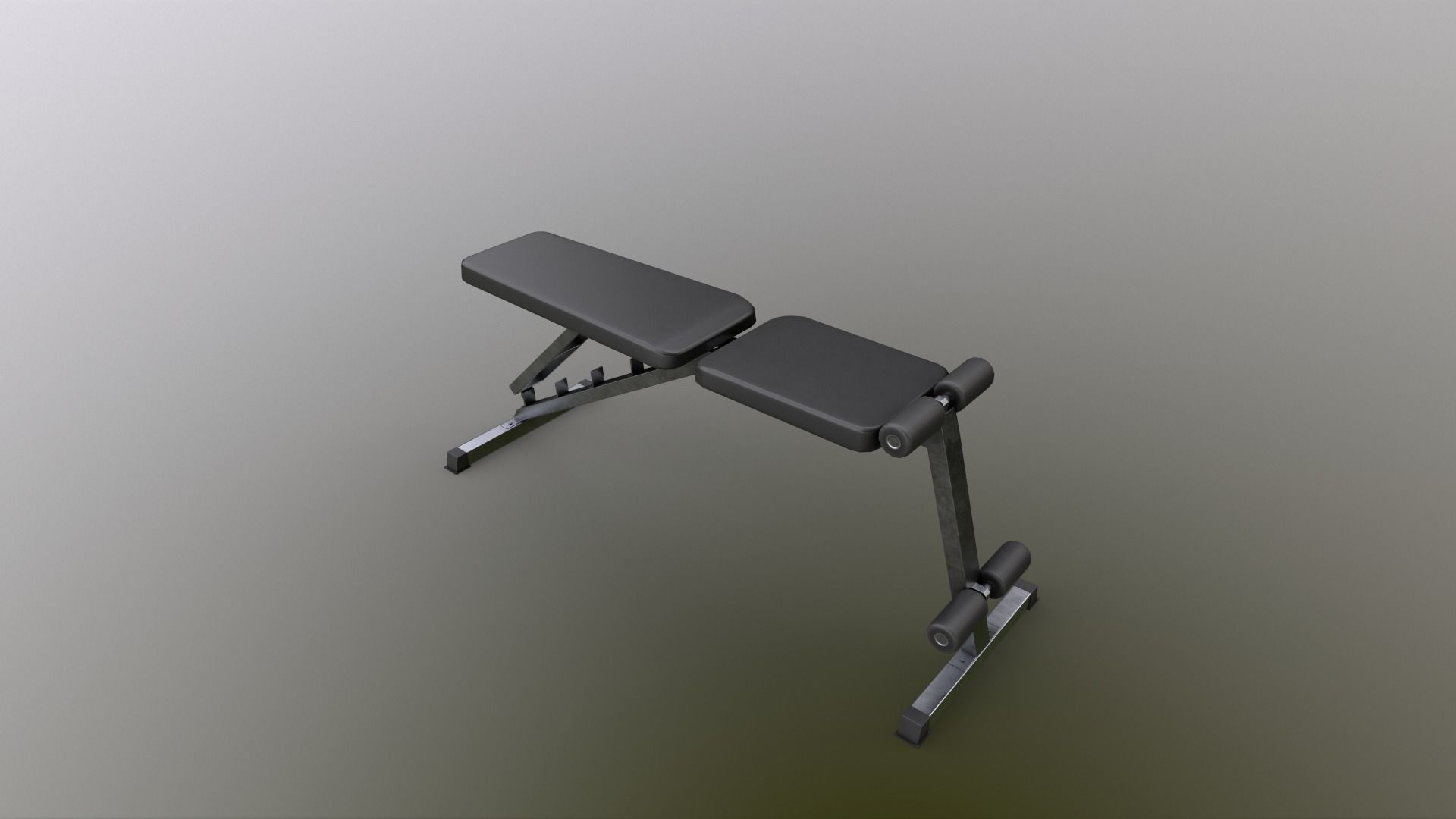 PBR Flat Incline Decline Bench Press Low-poly 3D model_5