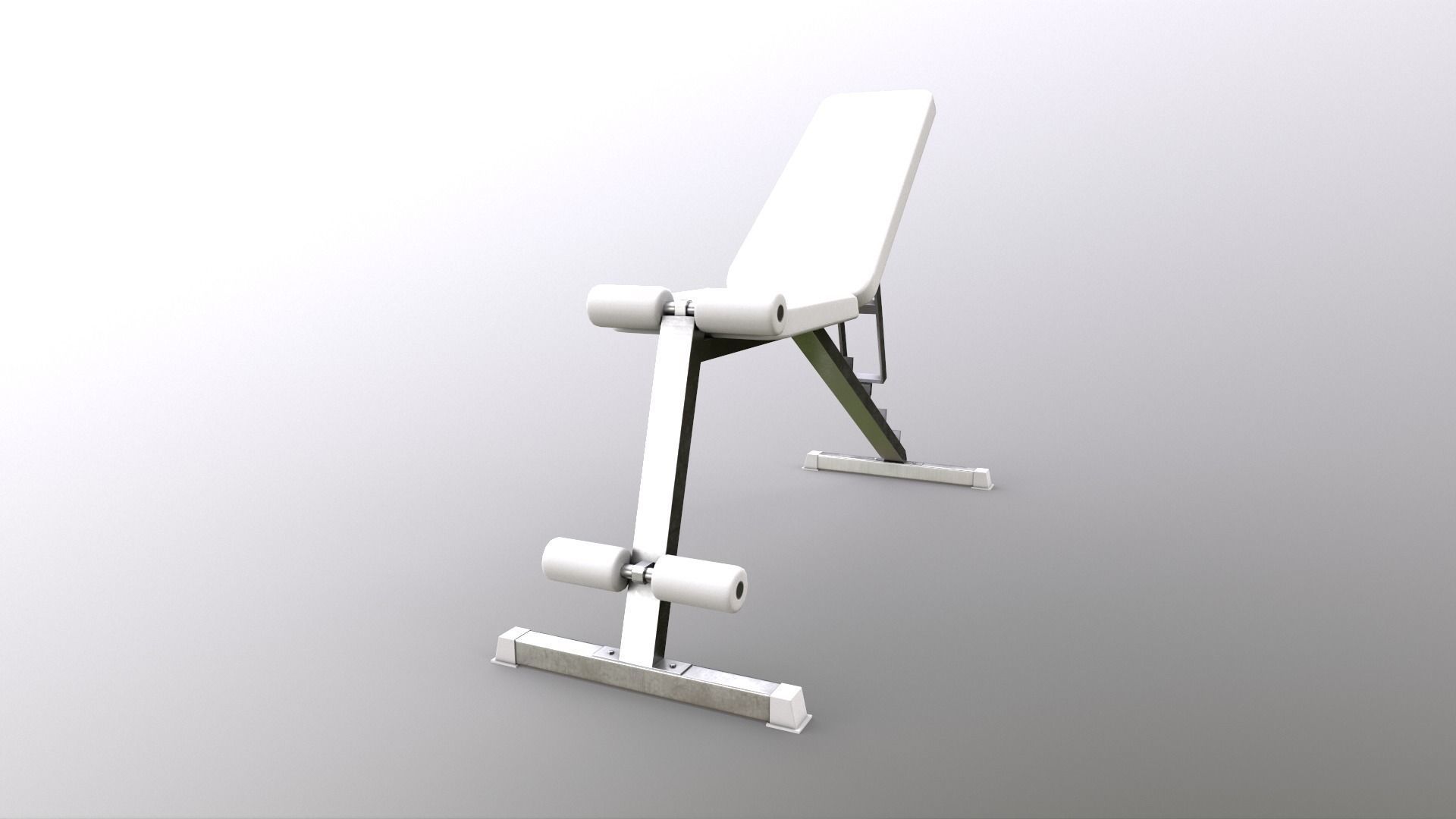 PBR Flat Incline Decline Bench Press Low-poly 3D model_12