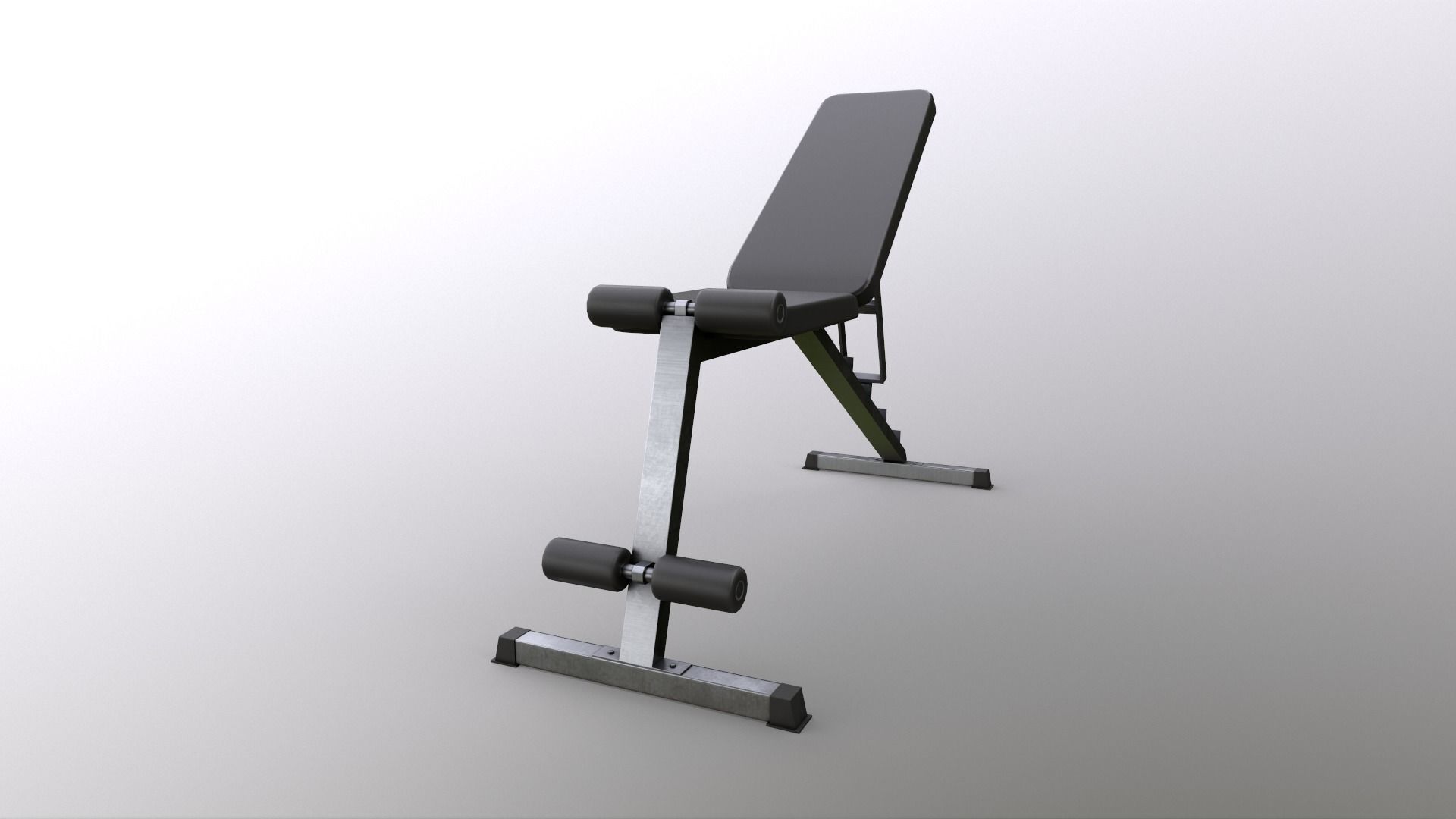 PBR Flat Incline Decline Bench Press Low-poly 3D model_2