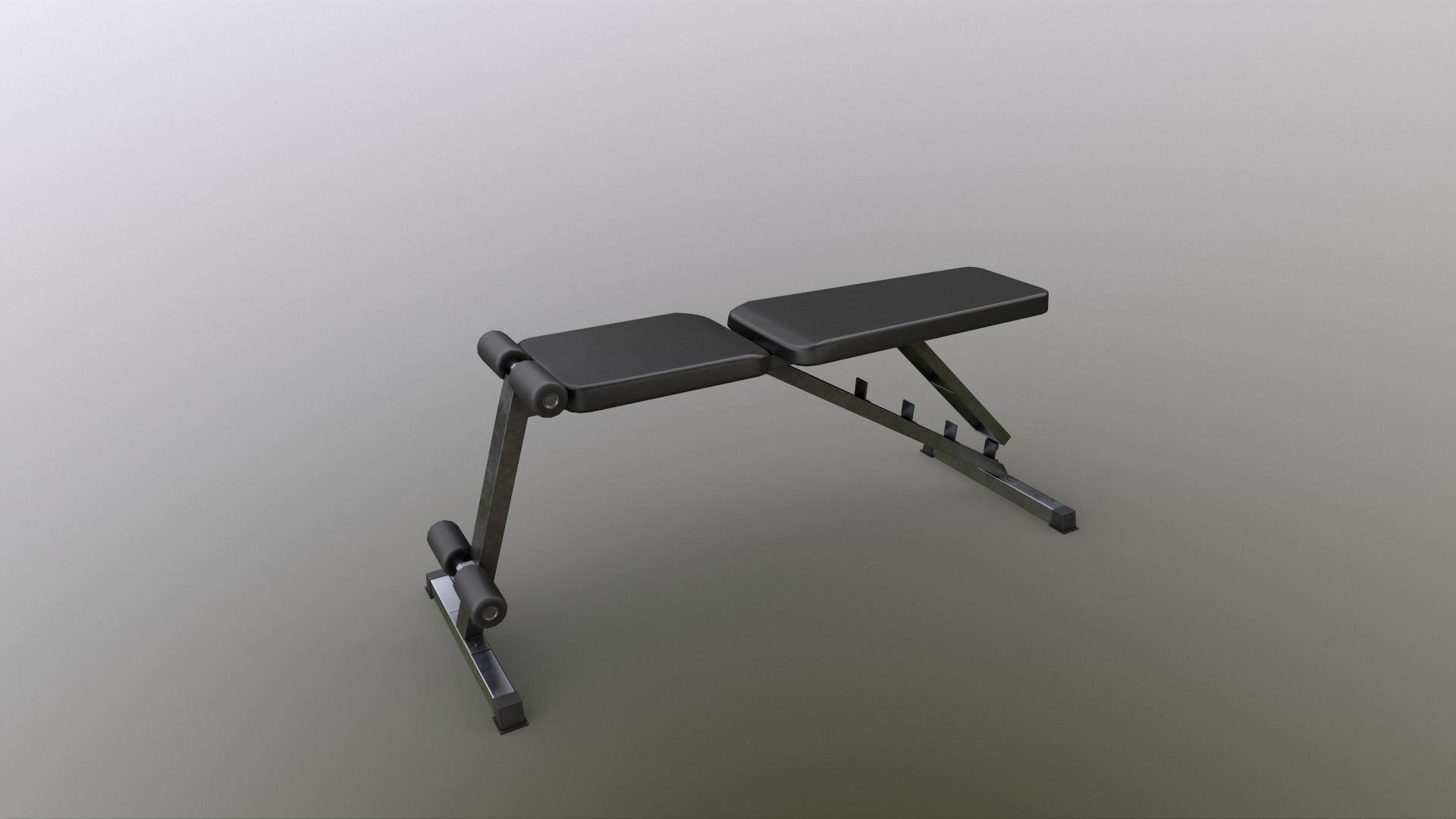 PBR Flat Incline Decline Bench Press Low-poly 3D model_11