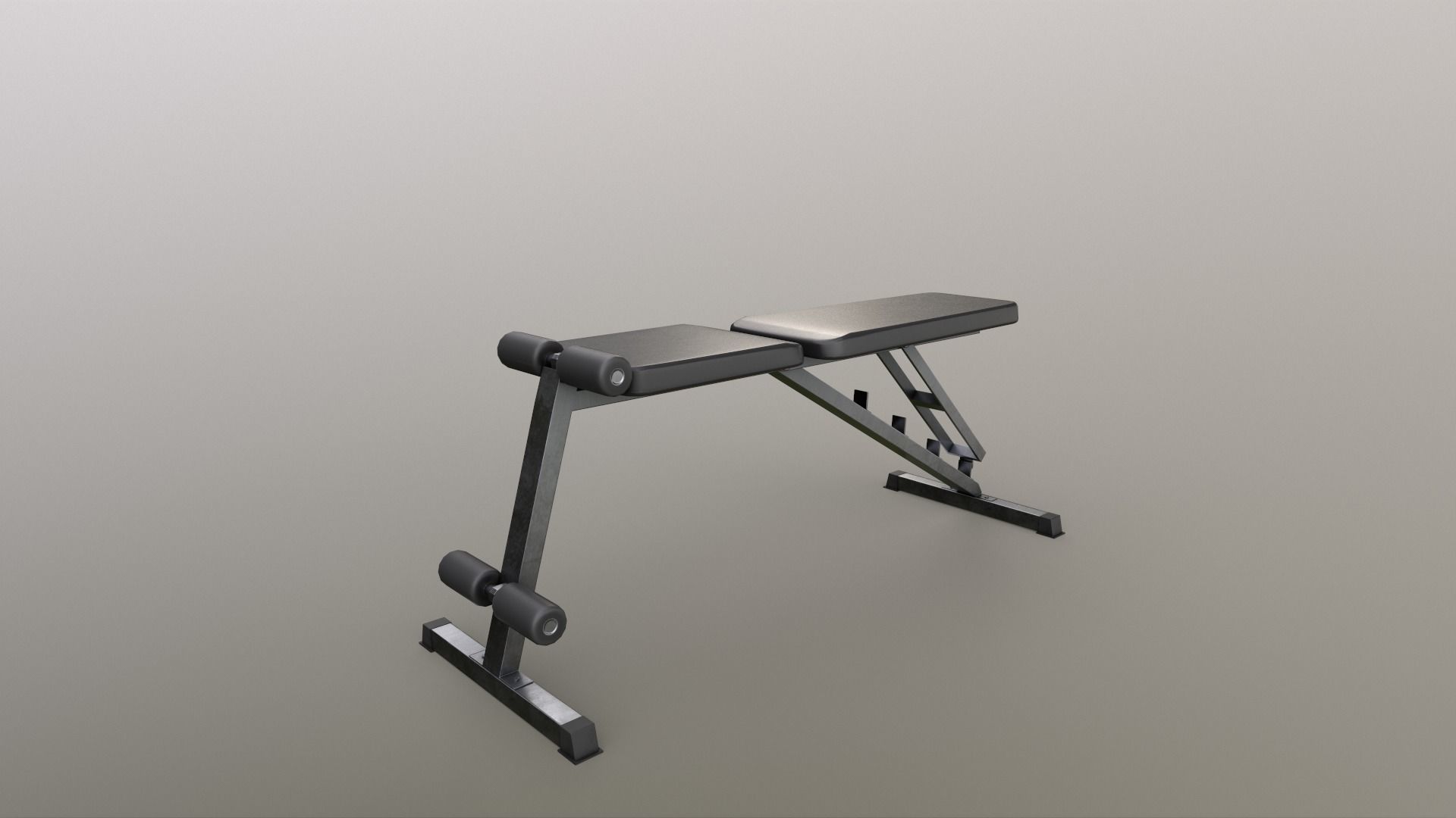 PBR Flat Incline Decline Bench Press Low-poly 3D model_9