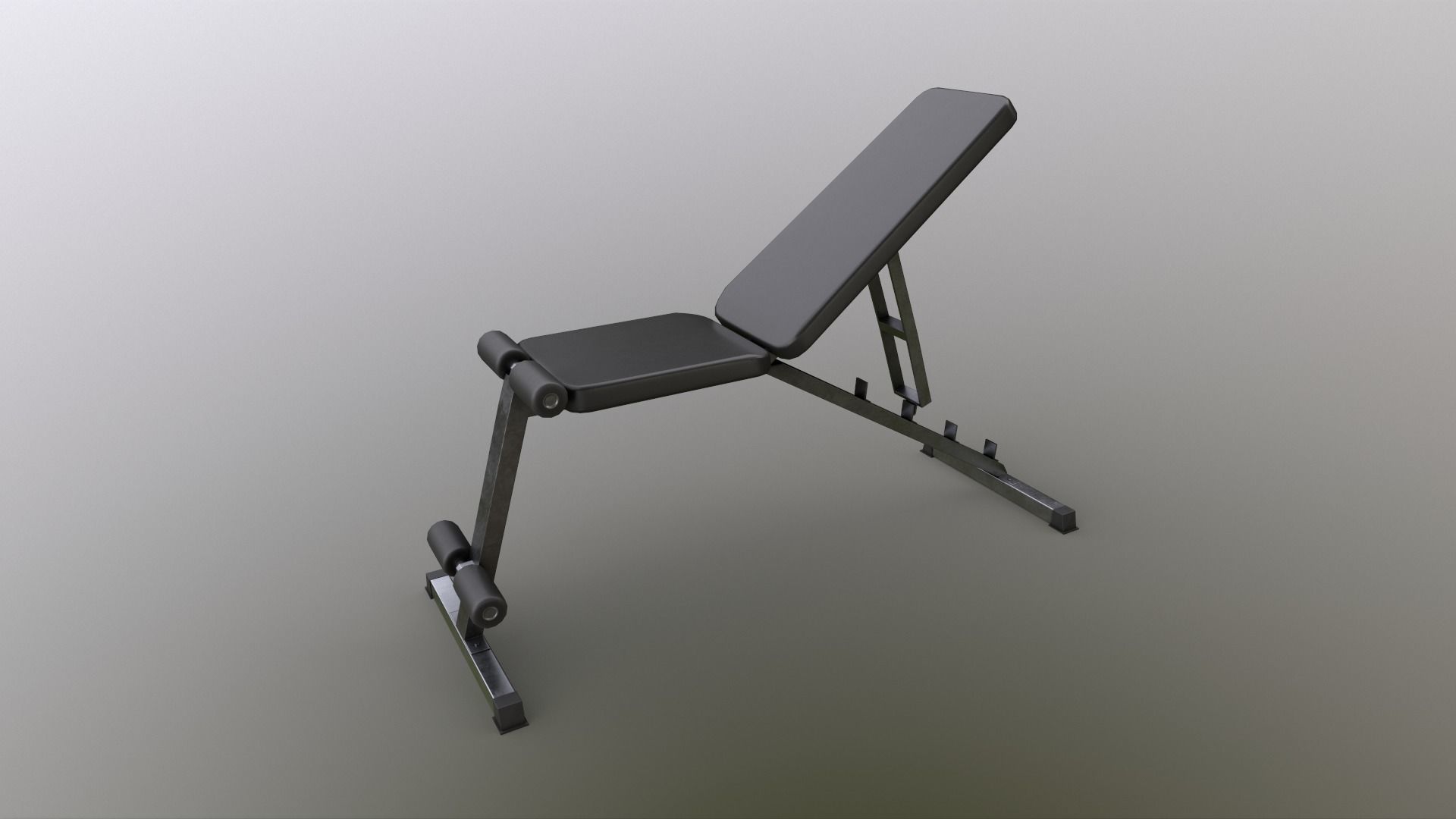 PBR Flat Incline Decline Bench Press Low-poly 3D model_10