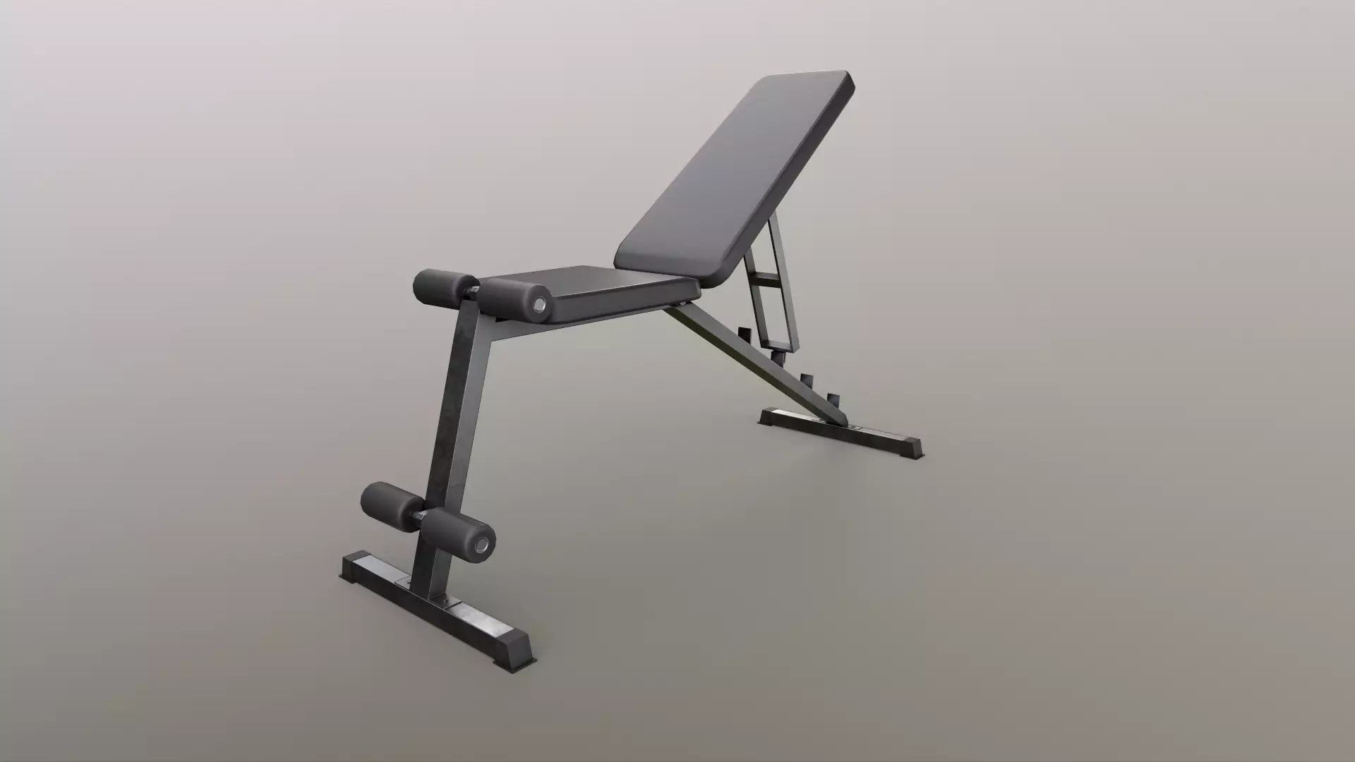PBR Flat Incline Decline Bench Press Low-poly 3D model_0