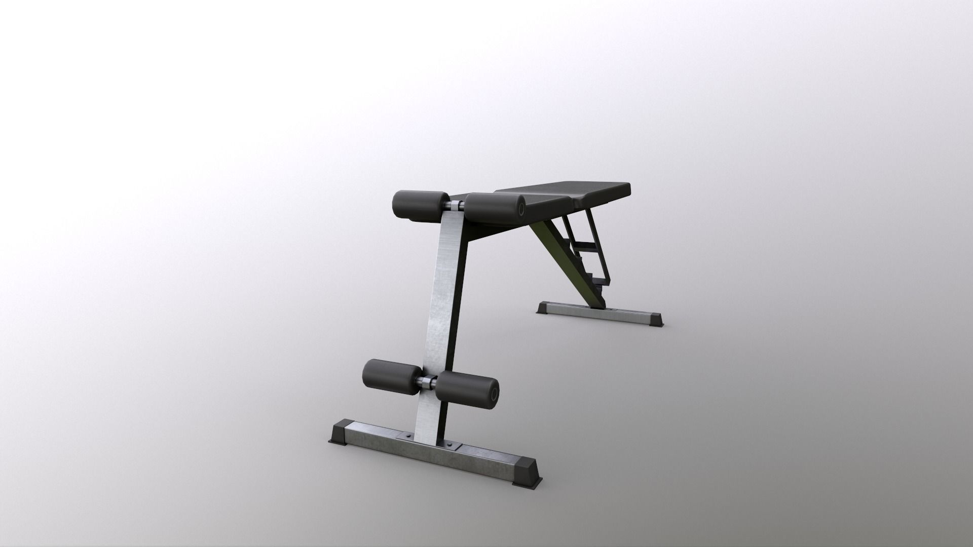 PBR Flat Incline Decline Bench Press Low-poly 3D model_3