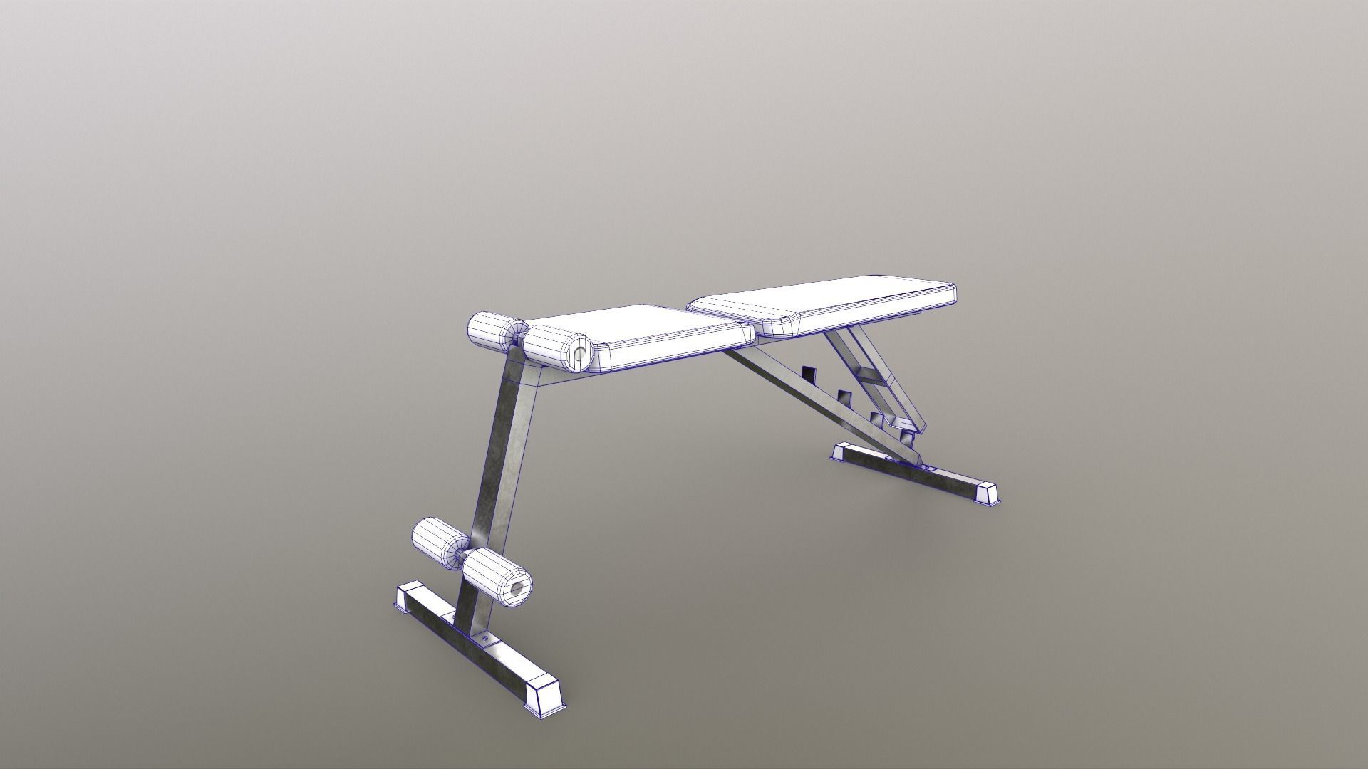PBR Flat Incline Decline Bench Press Low-poly 3D model_20