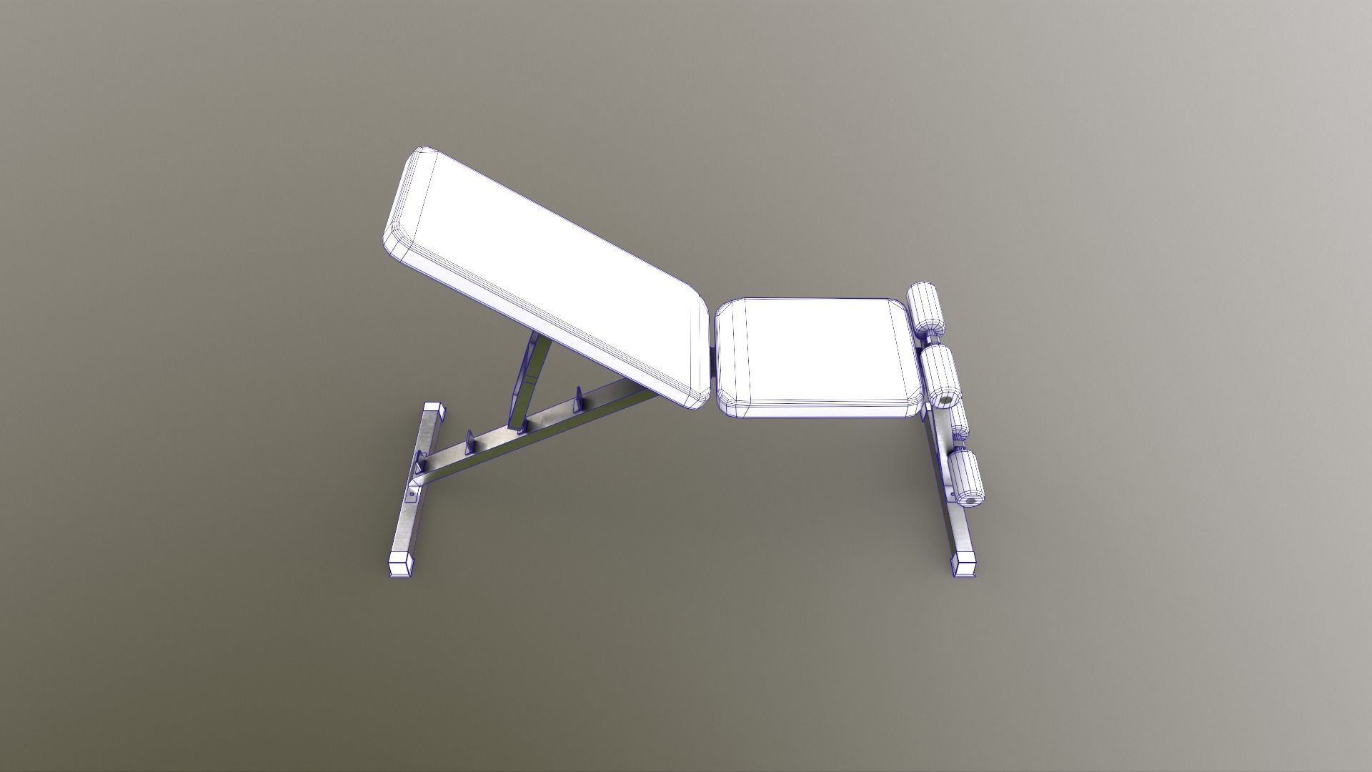 PBR Flat Incline Decline Bench Press Low-poly 3D model_19
