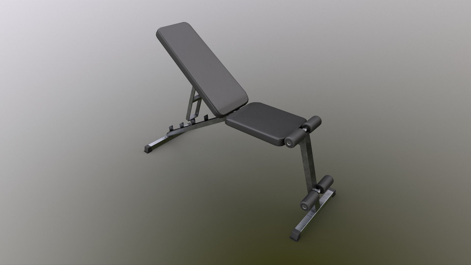 PBR Flat Incline Decline Bench Press Low-poly 3D model_4