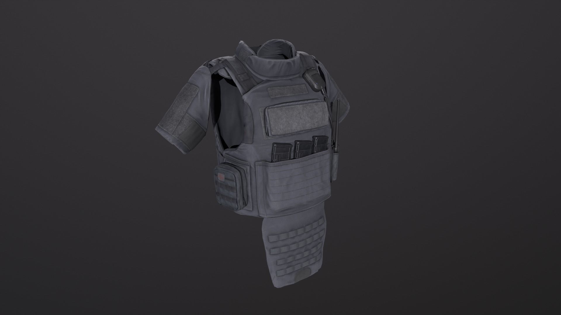 Bulletproof vest Low-poly 3D model_1
