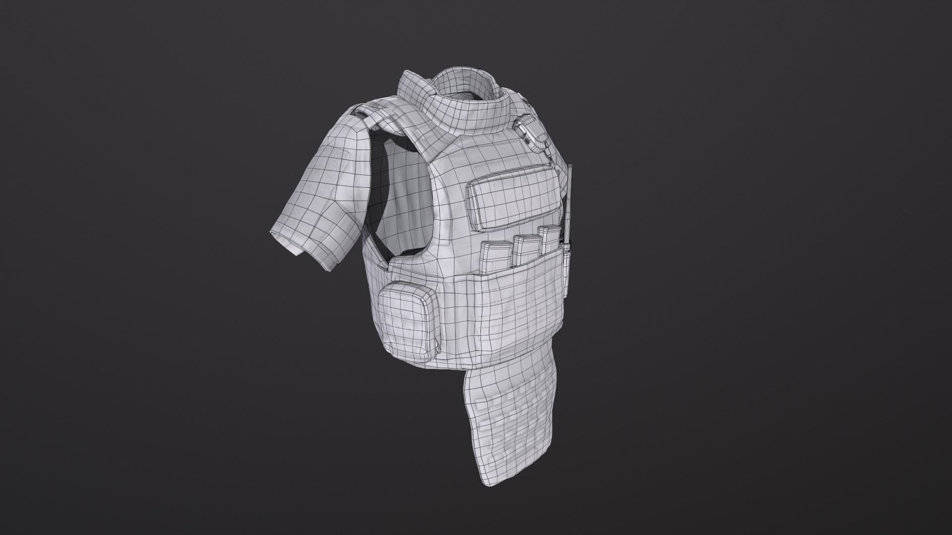 Bulletproof vest Low-poly 3D model_8