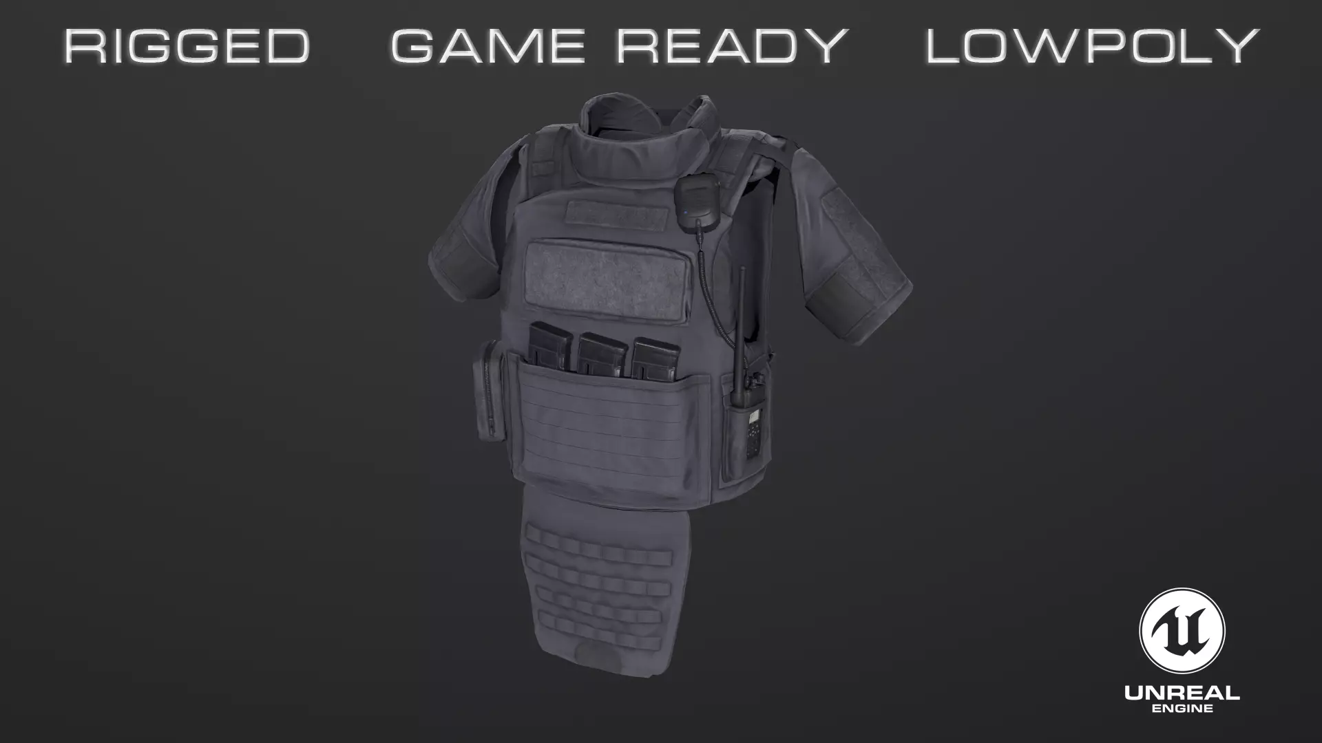Bulletproof vest Low-poly 3D model_0