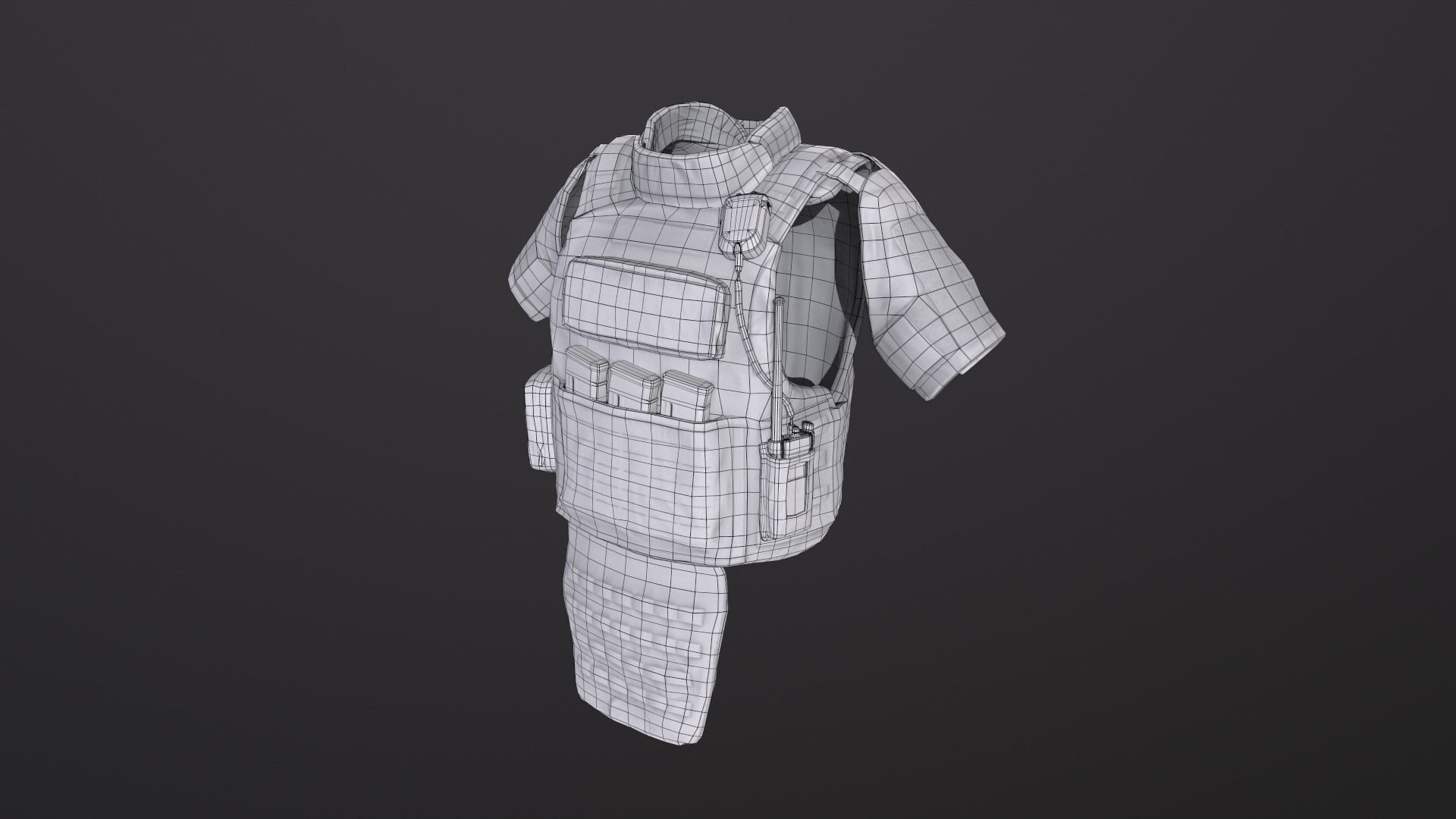 Bulletproof vest Low-poly 3D model_7