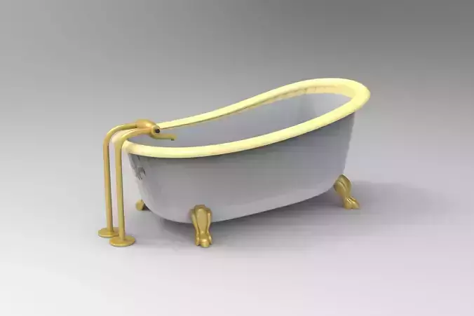 Bathtub with gold legs