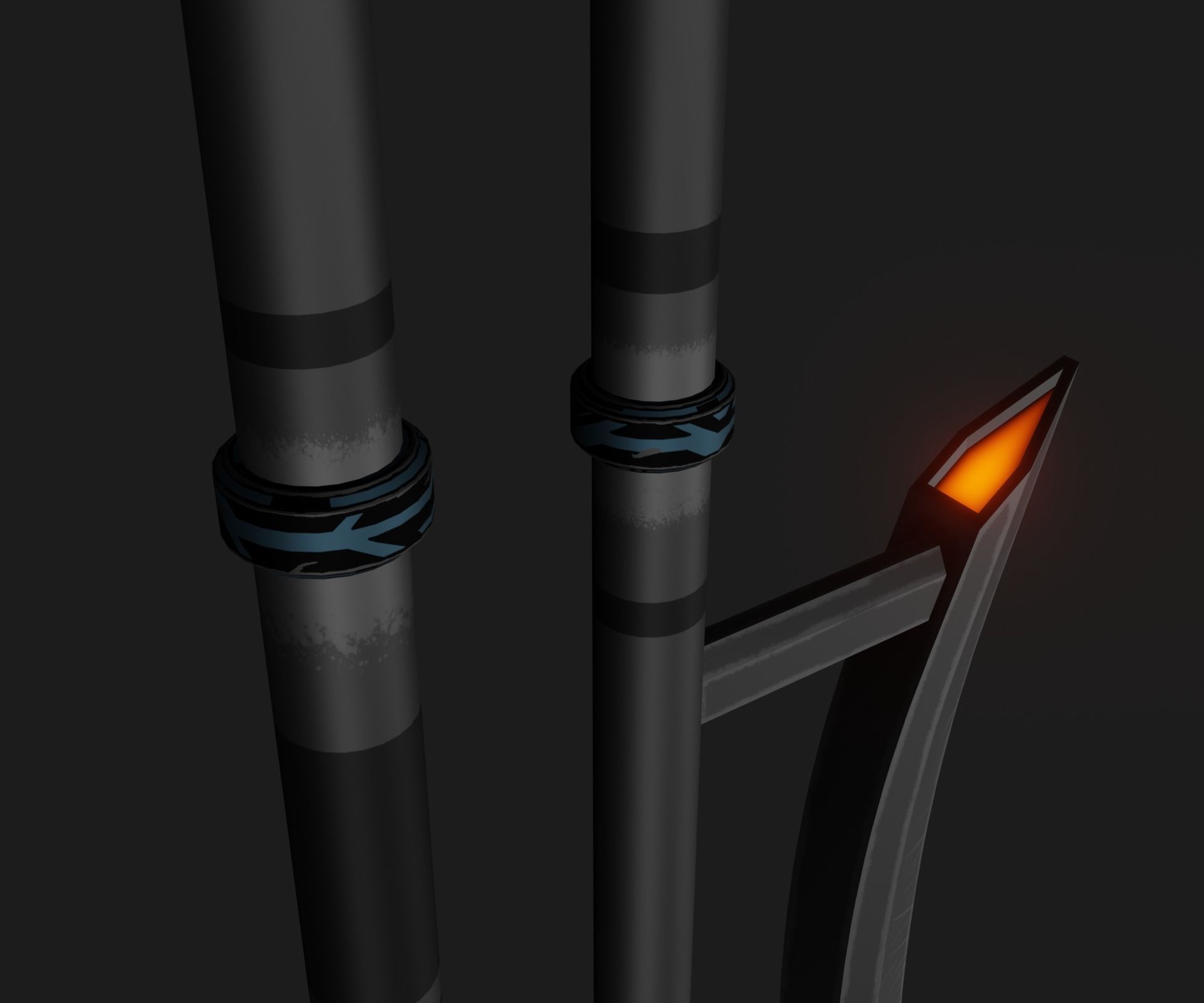 Sci-fi spears and swords collection pack Low-poly 3D model_12