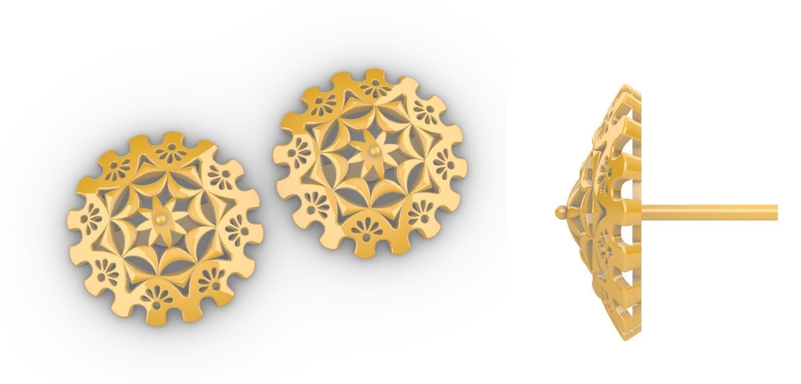 Chitrita Mandala Pendant Set With Ring 3D print model_2