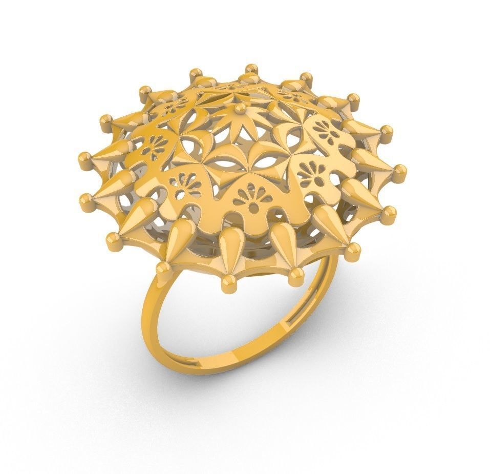 Chitrita Mandala Pendant Set With Ring 3D print model_8