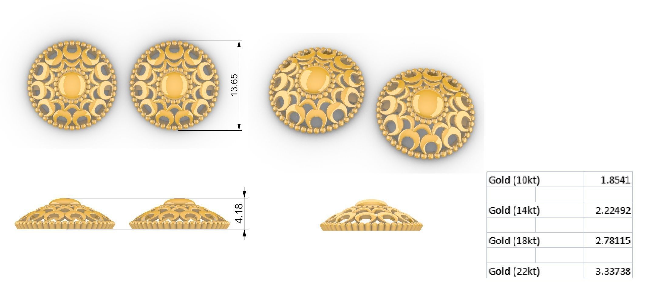 Shravya Mandala Pendant Set With Ring 3D print model_4