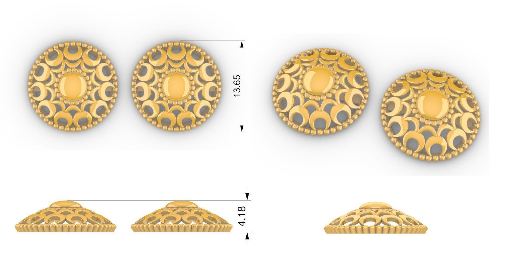 Shravya Mandala Pendant Set With Ring 3D print model_3