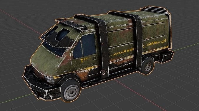armored vehicle van for any type of  games Low-poly 3D model