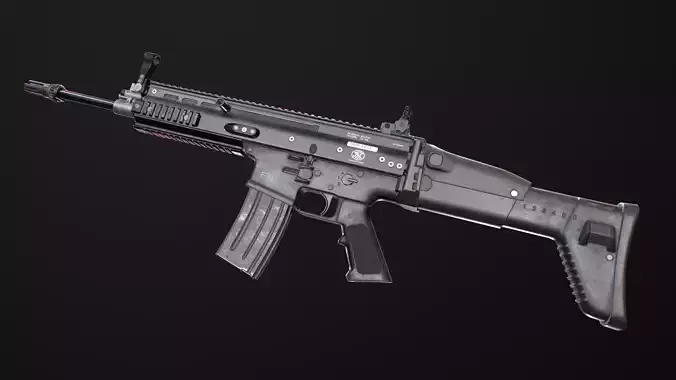 SCAR FN Automatic Rifle AAA FPS Low-poly 3D model