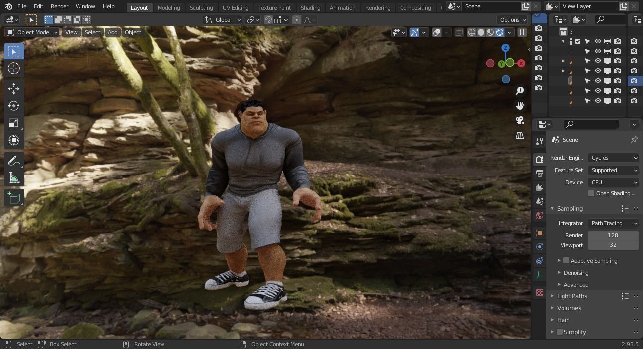 Gimmy-3d-character-fully-rigged man on rock 3D model_2