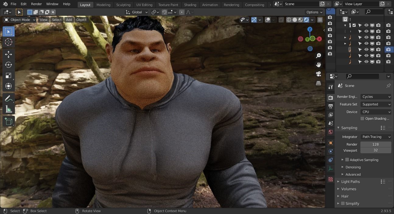 Gimmy-3d-character-fully-rigged man on rock 3D model_1