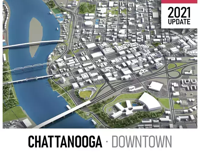 Chattanooga Low-poly 3D model