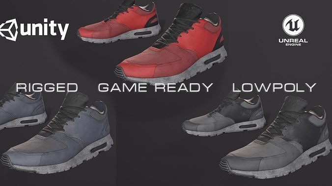 Sneakers nike air max Low-poly 3D model