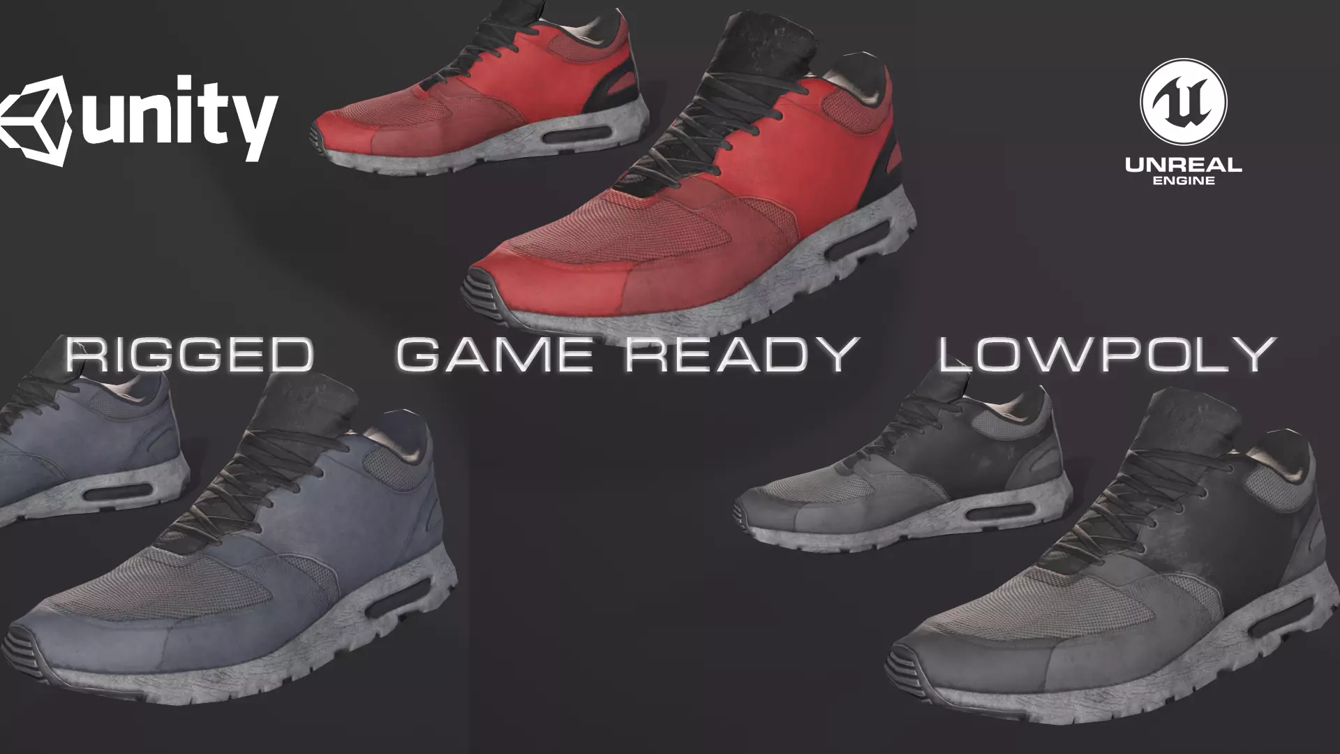 Sneakers nike air max Low-poly 3D model_0