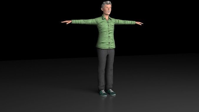 teen boy Low-poly 3D model