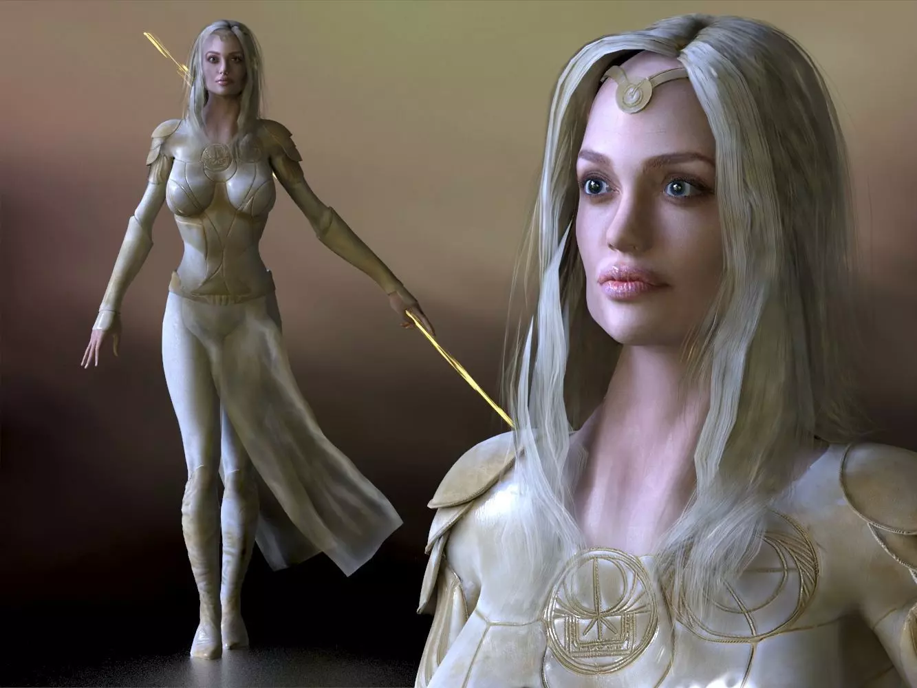 Thena  Low-poly 3D model_0