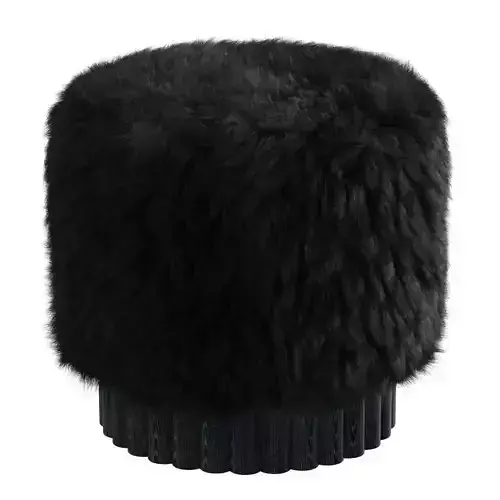 LOTO Pouf in Sheepswool Long Hair Fabric by Peca 3D model