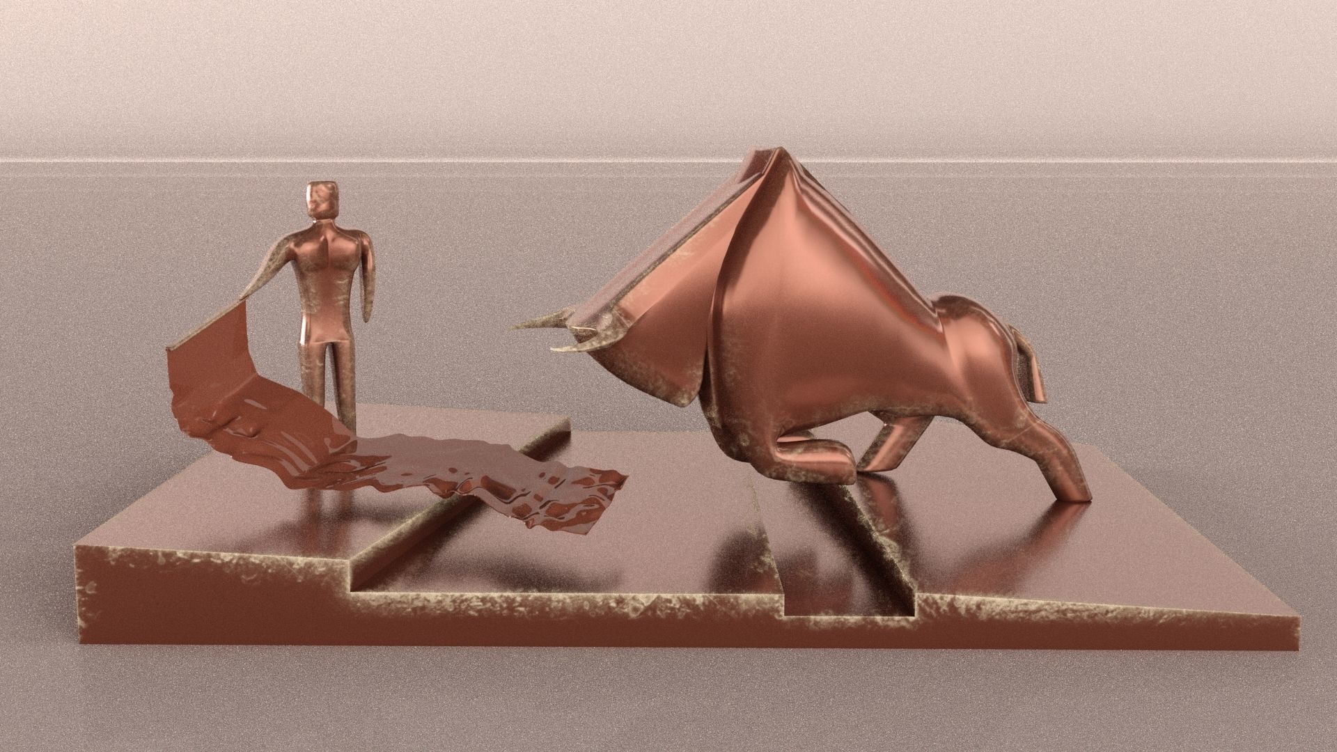 Bull fighting statue From Dune Movie 3D model_2