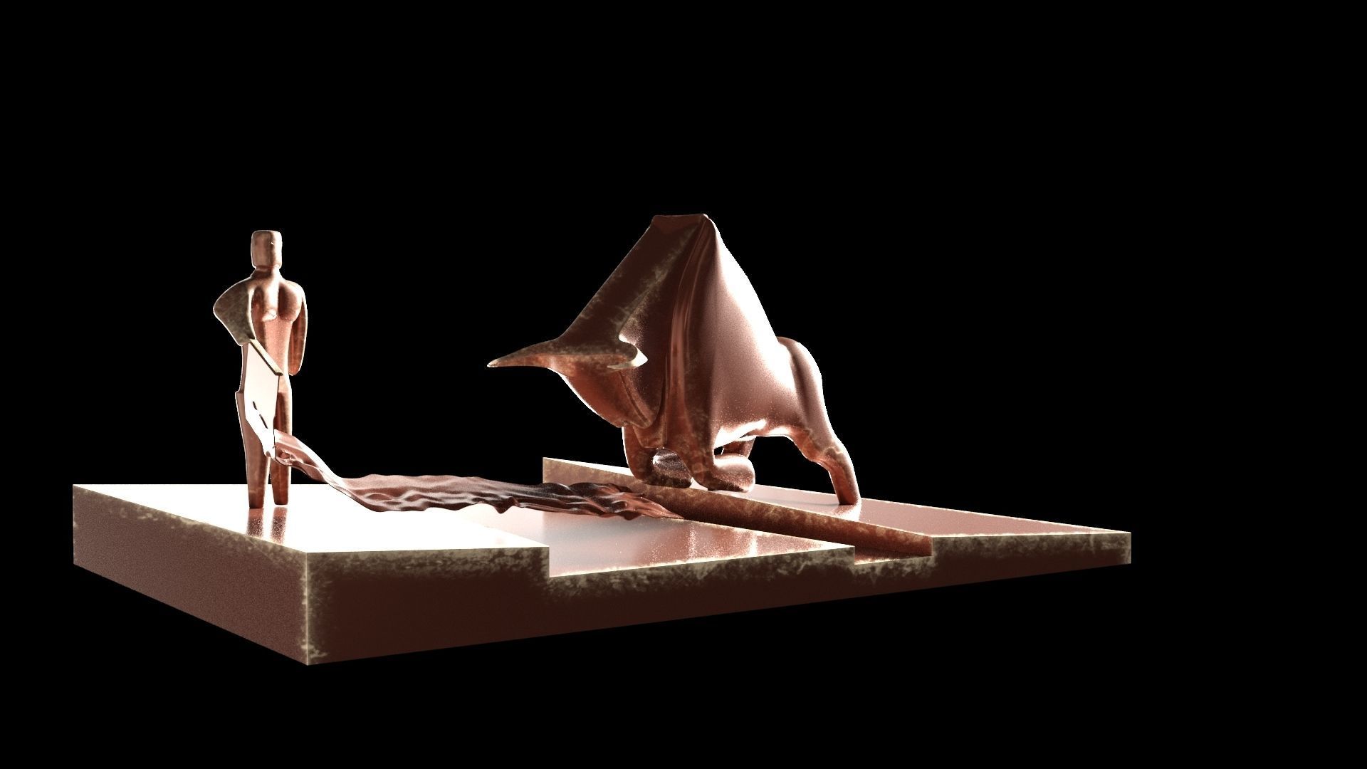 Bull fighting statue From Dune Movie 3D model_3