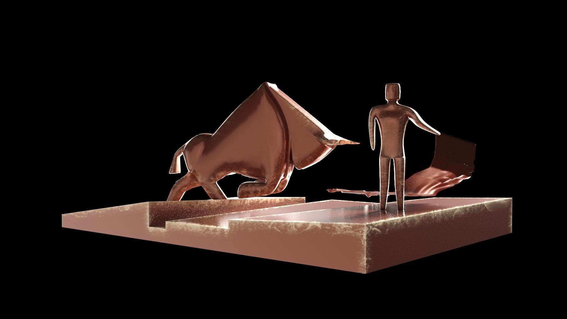 Bull fighting statue From Dune Movie 3D model_4