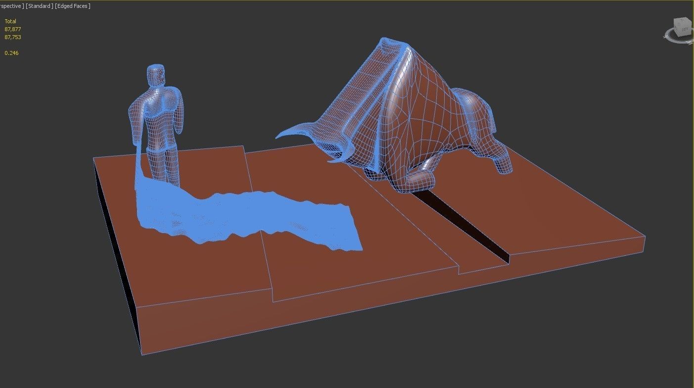 Bull fighting statue From Dune Movie 3D model_6